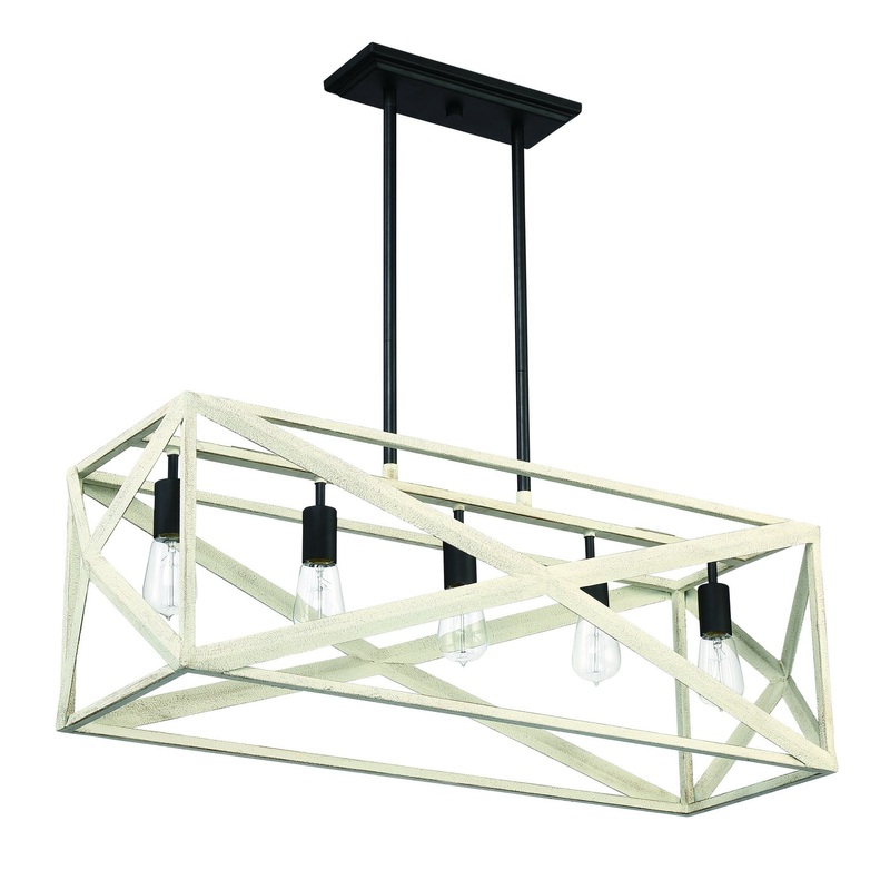 Craftmade 51875-CWESP Hansel Five Light Island Pendant Cottage White/Espresso (Discontinued)