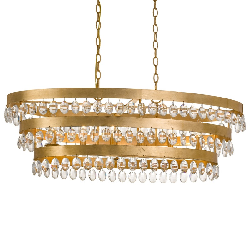 Crystorama 6107-GA Perla Six Light Chandelier Antique Gold