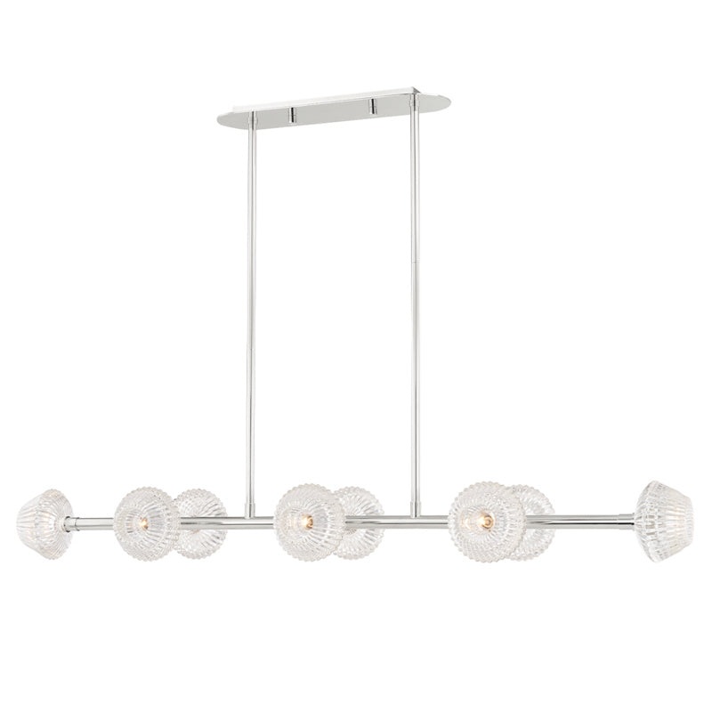 Eight Light Island Pendant from the Barclay Collection in Polished Nickel Finish by Hudson Valley