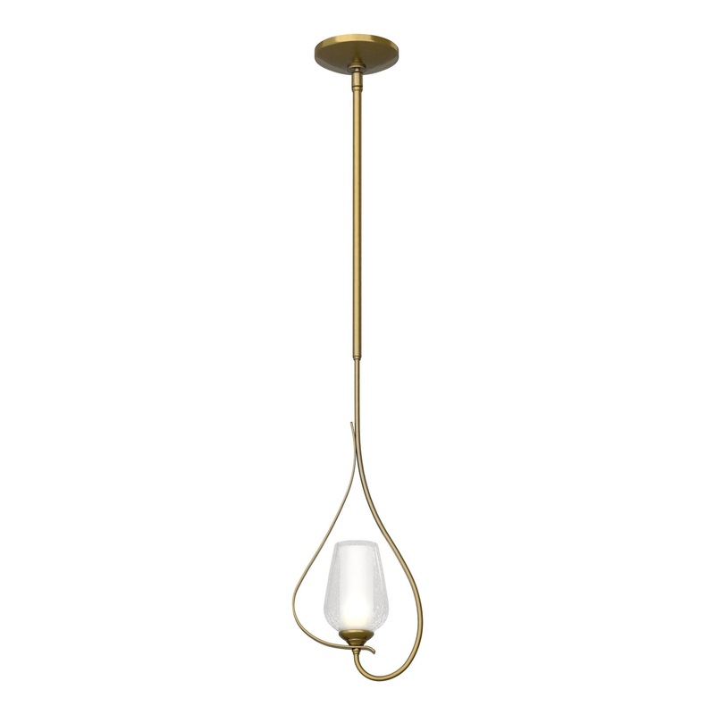 Flora Up Light Mini Pendant Modern Brass Seeded Glass with Opal Diffuser (ZS)