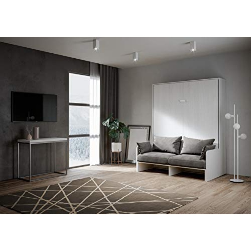 Itamoby Kentaro Sof – Letto Matrimoniale a Scomparsa con Divano (Bianco Frassino, Matrimoniale (160cm))