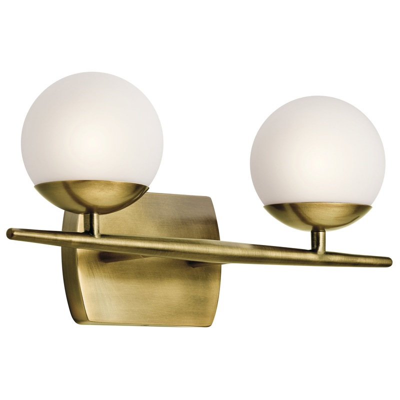 Kichler 45581NBR Two Light Bath, Natural Brass