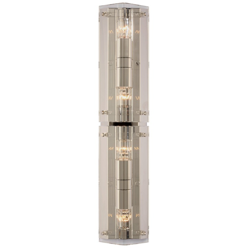LED Wall Sconce from the Clayton Collection in Crystal And Polished Nickel Finish by Visual Comfort Signature