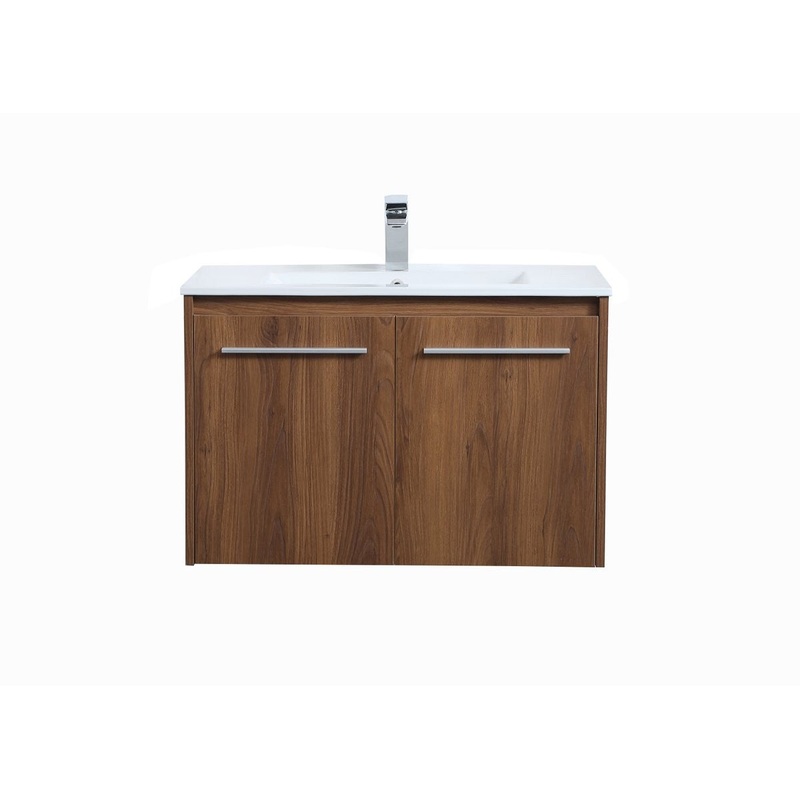 Single Bathroom Floating Vanity from the Rasina Collection in Walnut Brown Finish by Elegant Lighting