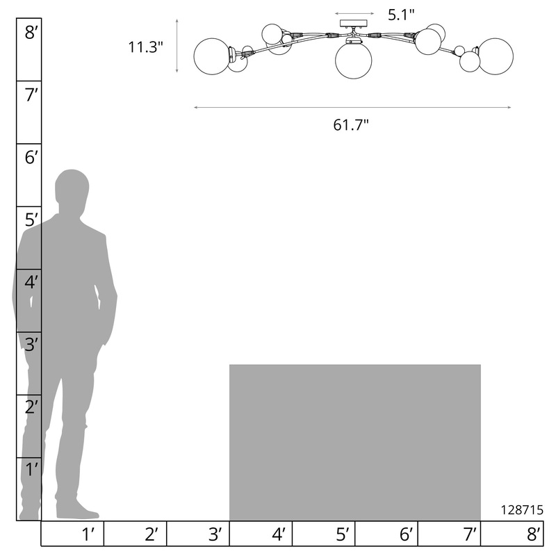Sprig Semi-Flush Ink Opal Glass (GG)