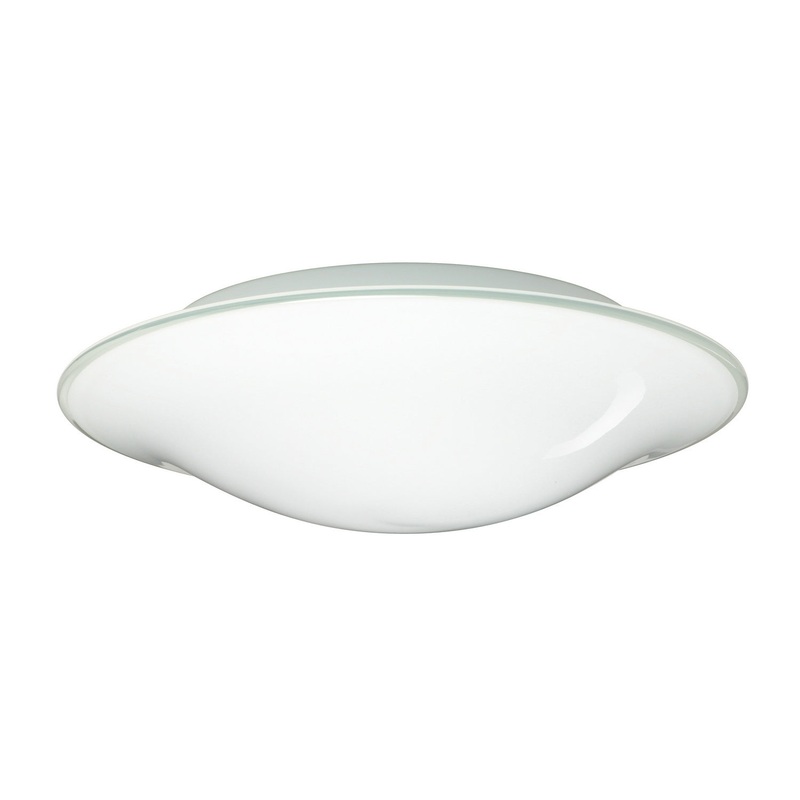Three Light Ceiling Mount from the Luma Slim Collection in Slim Opal Glossy/Clear Finish by Besa