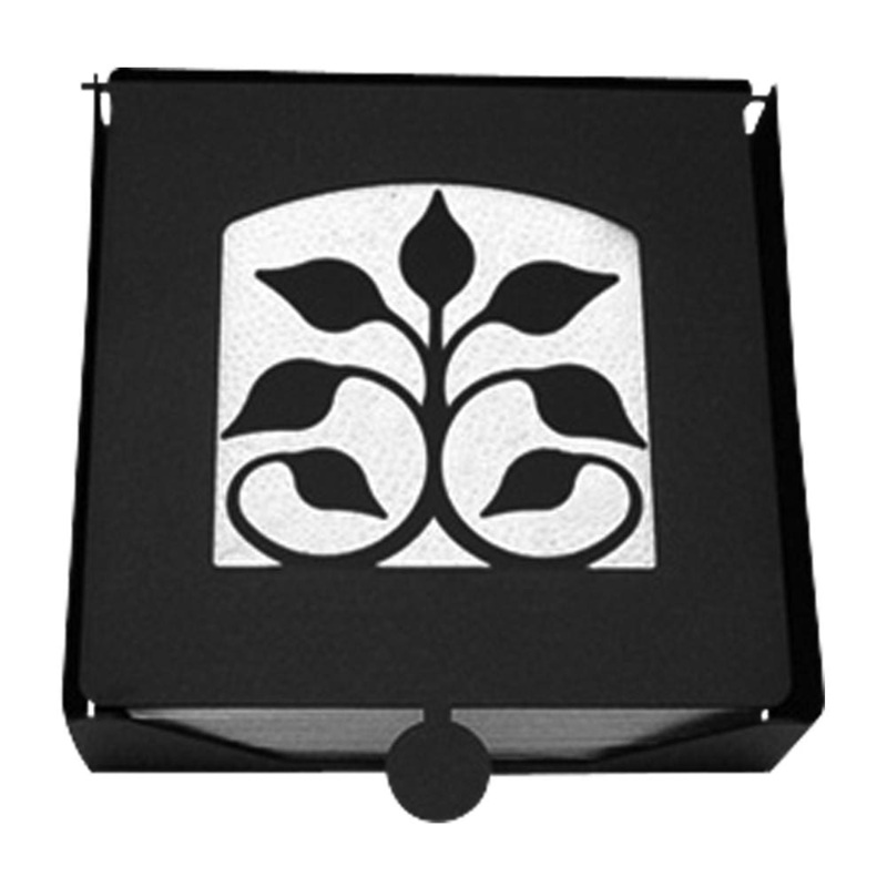 Village Wrought Iron NH-B-109 Leaf Fan Napkin Holder and Base