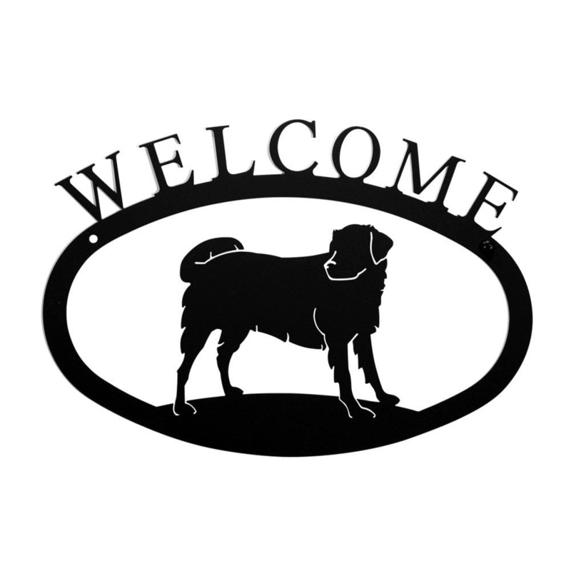 Village Wrought Iron WEL-105-S Dog Welcome Sign Small
