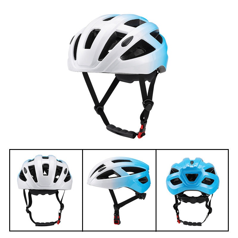 White and Blue Ultra-Light Adult Cycling Helmet – CE & CPSC Certified, In-Mold Safety for Road & Mountain Biking