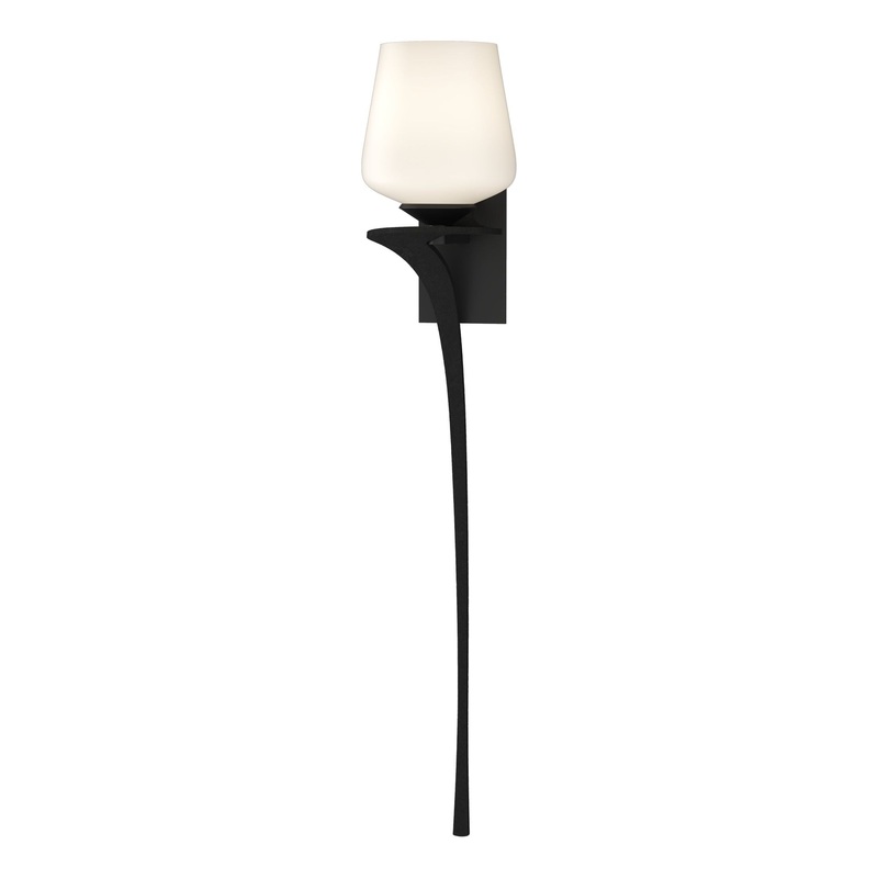 Antasia Single Glass 1-Light Sconce Black Left