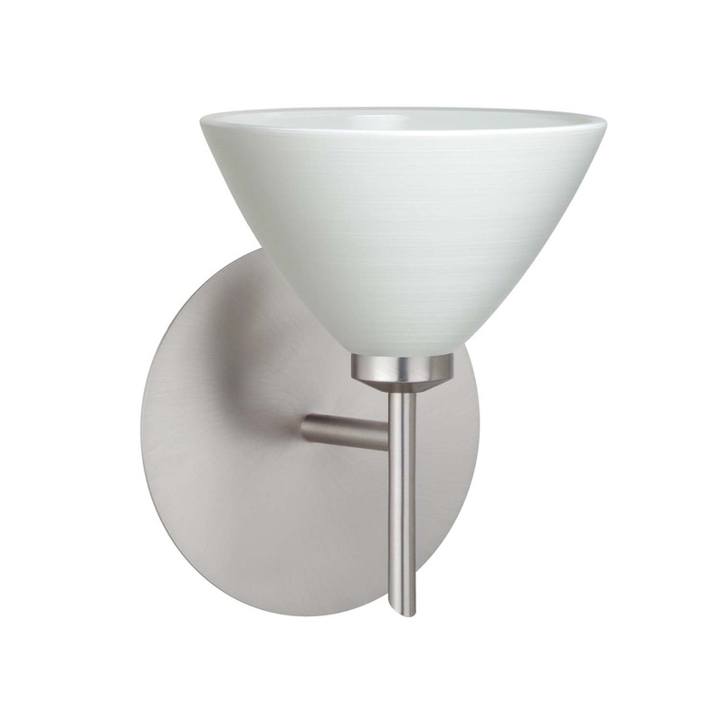 Besa 1SW-1743KR-SN Domi One Light Wall Sconce Satin Nickel