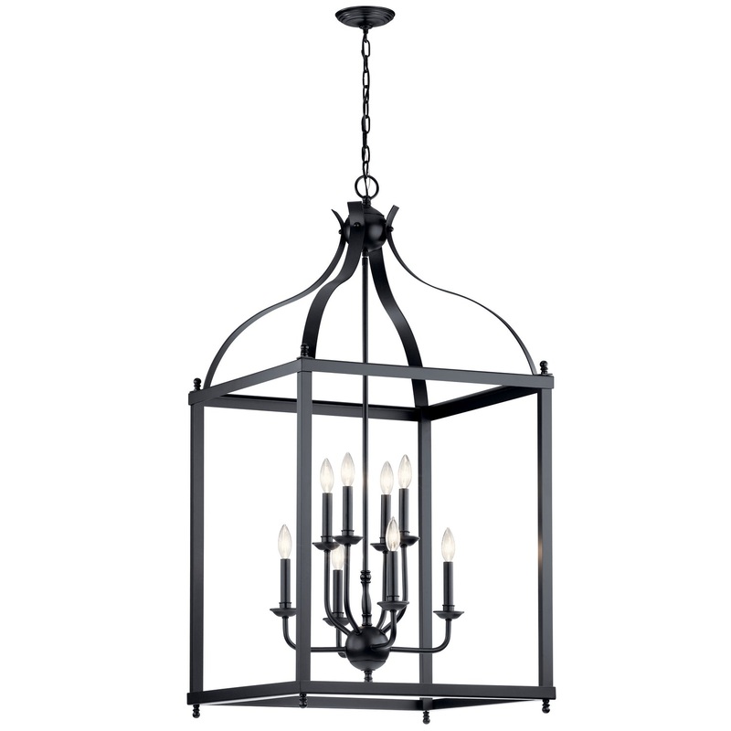 Kichler 42591BK Eight Light Foyer Chandelier, Black