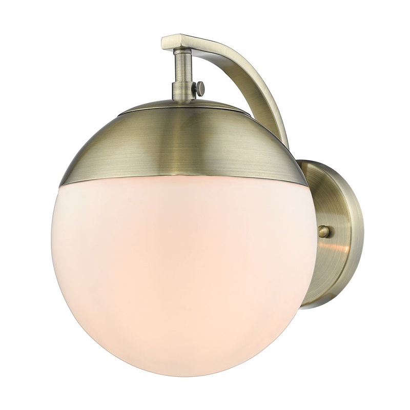 One Light Wall Sconce from the Dixon AB Collection in Aged Brass Finish by Golden