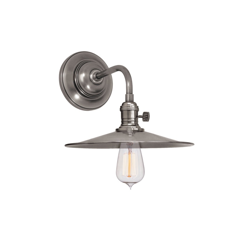 One Light Wall Sconce from the Heirloom Collection in Historic Nickel Finish by Hudson Valley