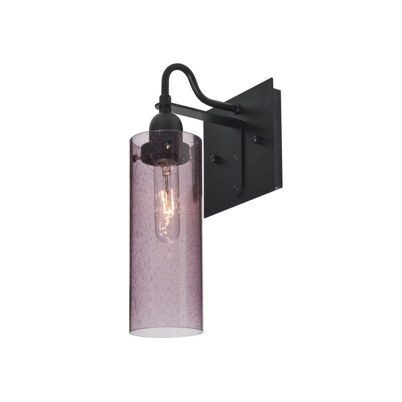 One Light Wall Sconce from the Juni Collection in Black Finish by Besa