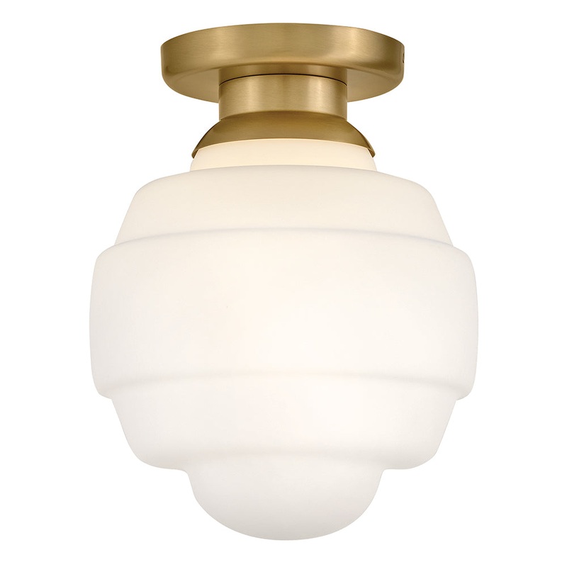 Penny Small Flush Mount Lacquered Brass