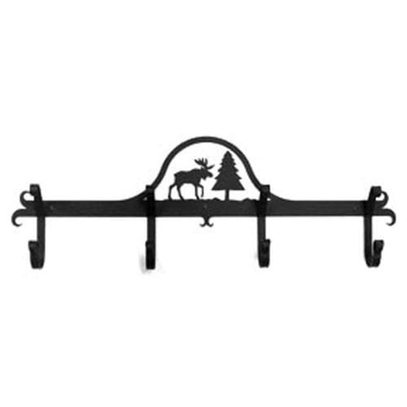 Village Wrought Iron CB-22 Moose & Pine Coat Bar