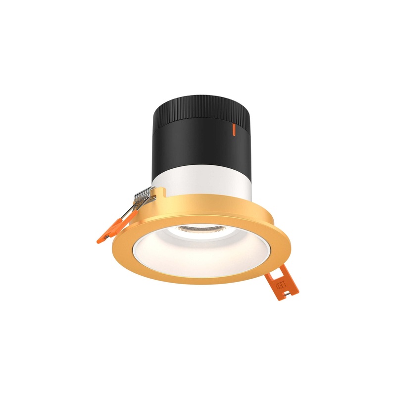 3″ Modular Downlight White with Gold Trim 60 Degrees Regressed