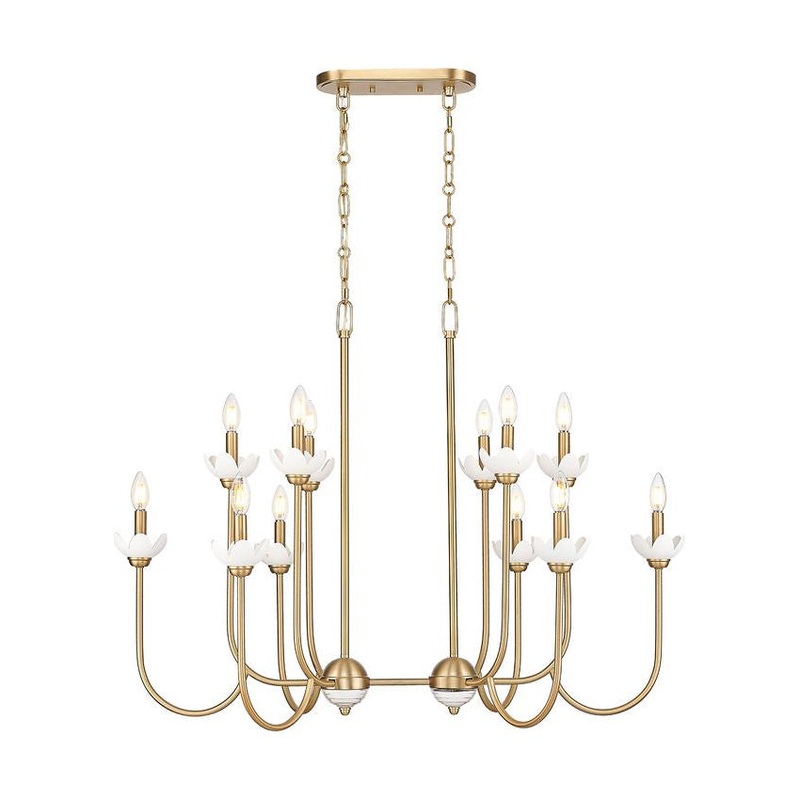 Allistair 12-Light Linear Chandelier Modern Gold