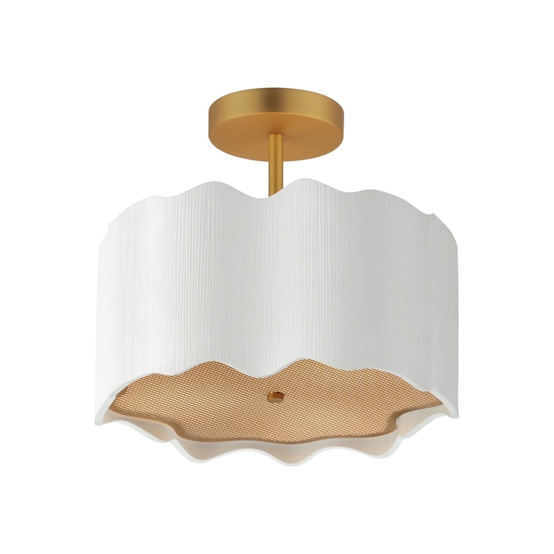 Curtain Call Semi-Flush Mount White/Gold