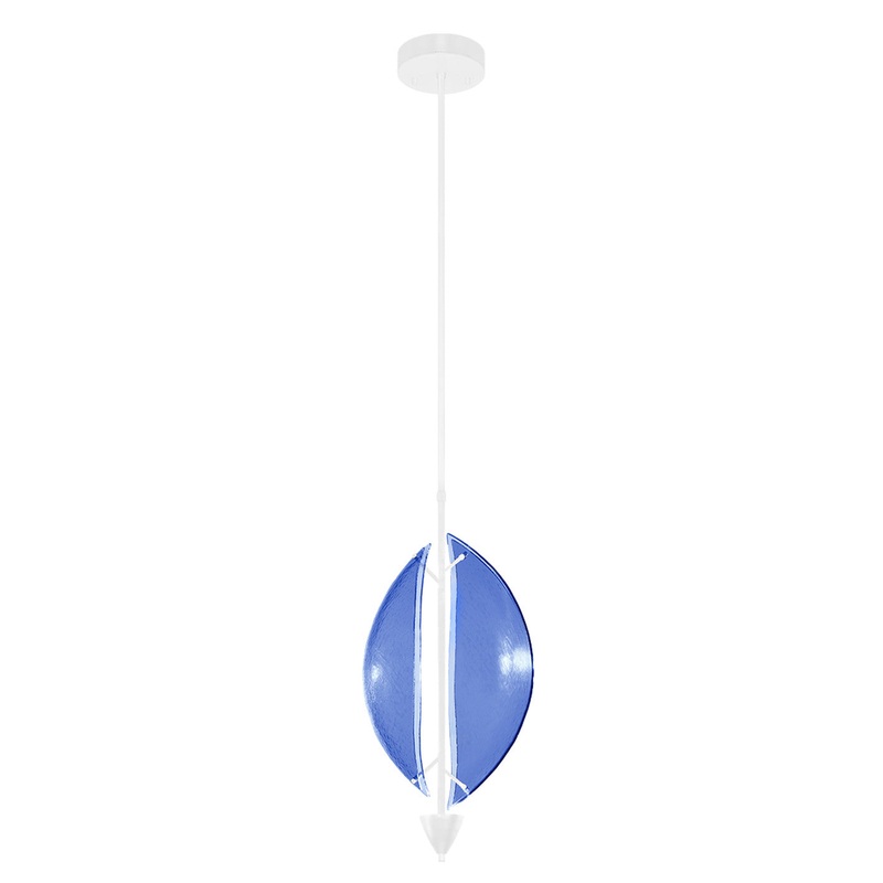 Embark 11″W Round Pendant White/Blue