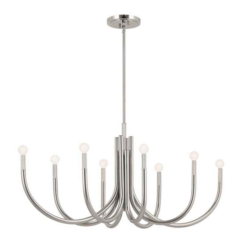 Kichler 52553PN Eight Light Chandelier, Polished Nickel