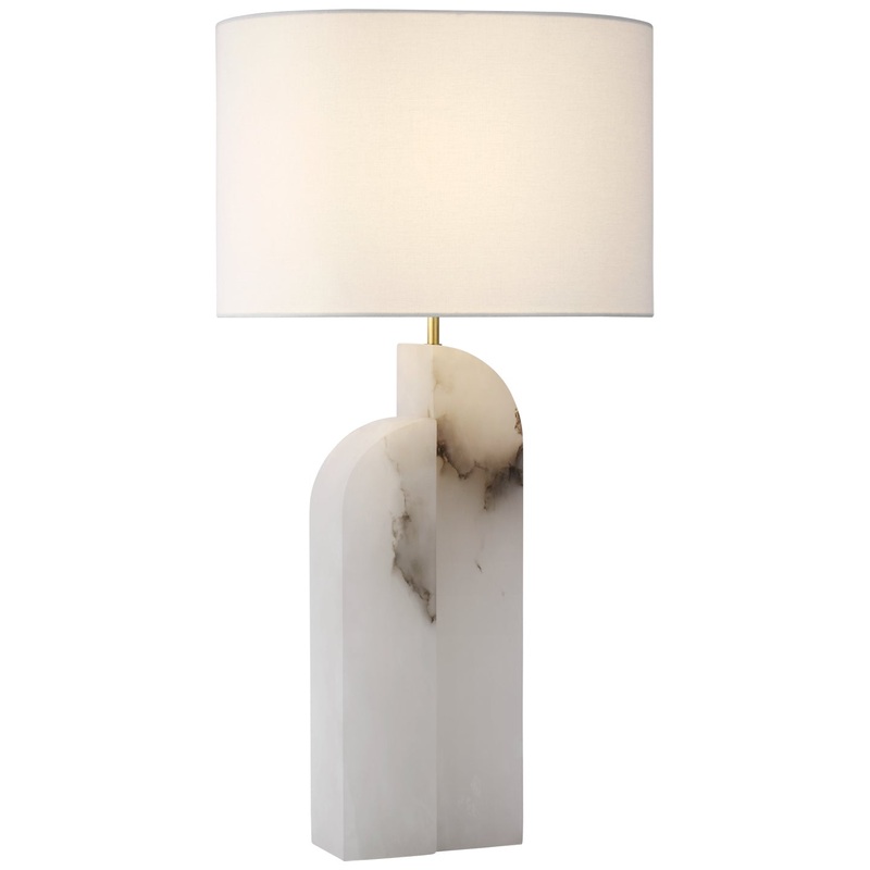 LED Table Lamp from the Savoye Collection in Alabaster Finish by Visual Comfort Signature