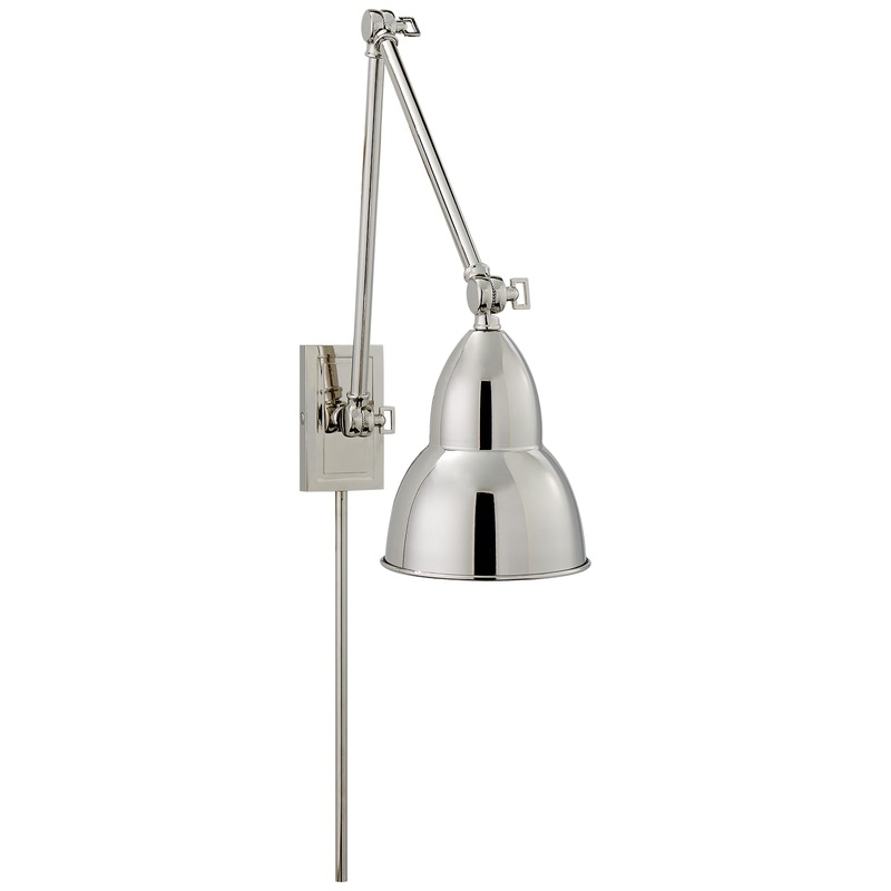 LED Wall Sconce from the French Library2 Collection in Polished Nickel Finish by Visual Comfort Signature