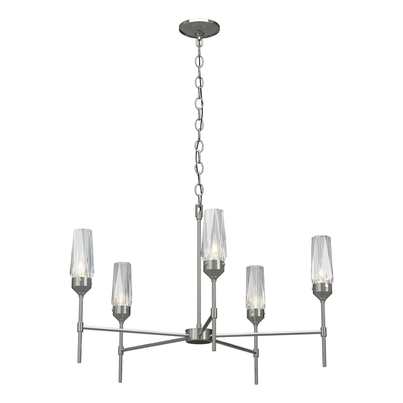Luma 5-Arm Chandelier Sterling