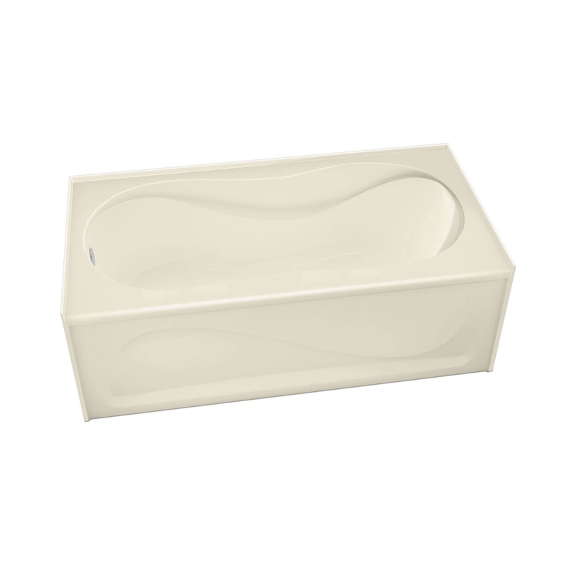 MAAX 105822-000-004-104 Cocoon 6030 IFS Acrylic Alcove Right-Hand Drain Bathtub in Bone