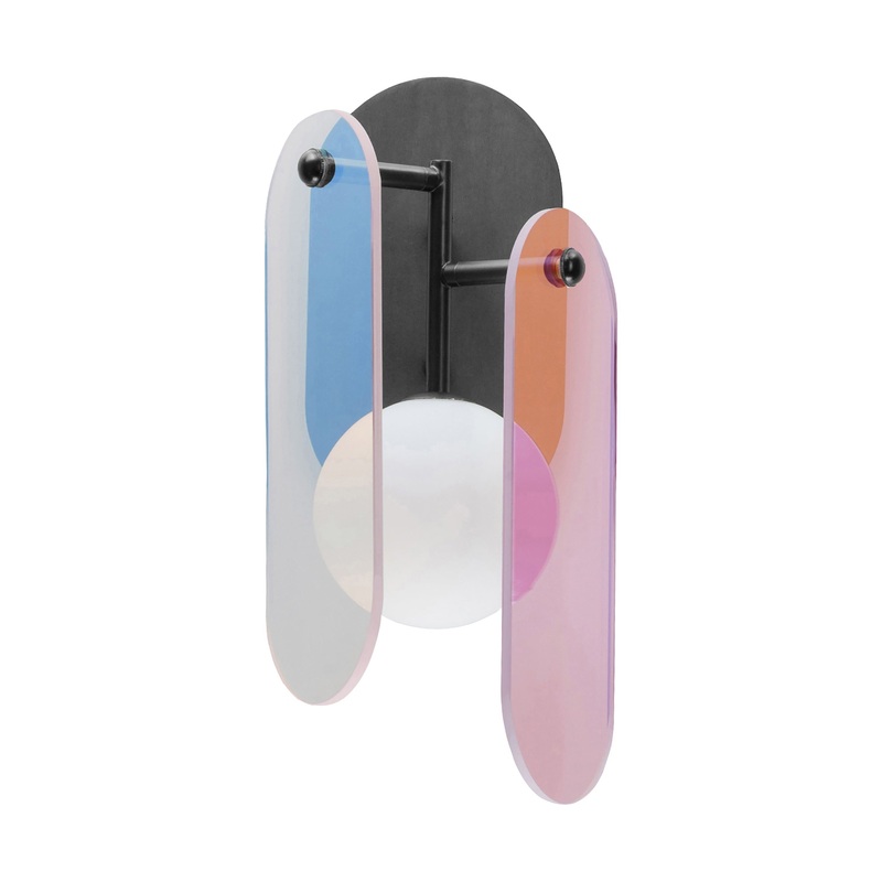 Megalith LED Wall Sconce Gunmetal Dichroic Glass