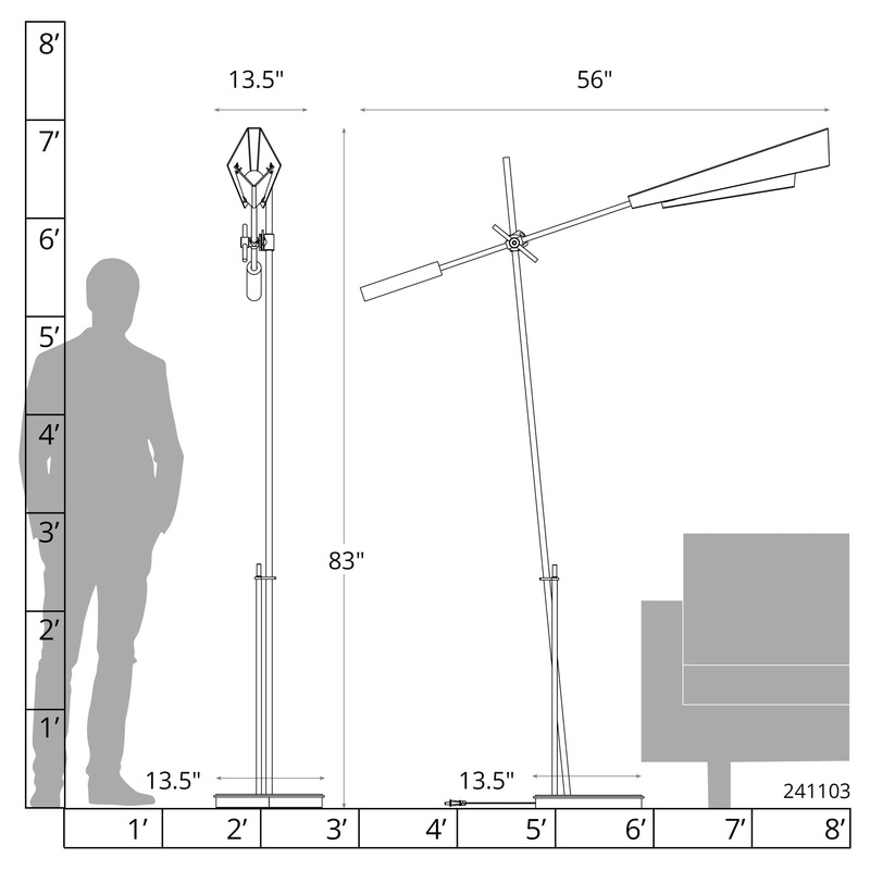 Vertex Floor Lamp Modern Brass Sterling
