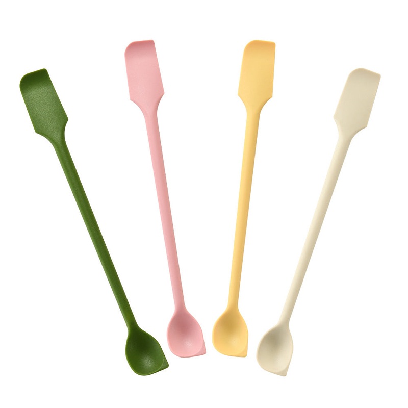 12-Piece Double-Ended Silicone Spatula & Jar Scraper Set – 4 Colors (Yellow, Green, Pink, White)