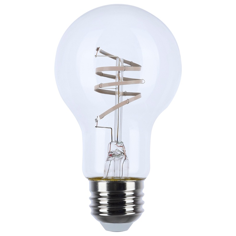 6 Watt LED – Reminiscent – Flex Gray Coil Filament – A19 – Medium Base – 2700K CCT – Clear – 120 Volt by Satco