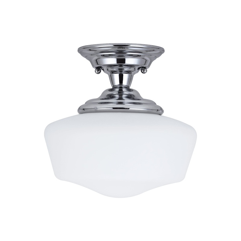 Academy One Light Semi-Flush Mount Chrome
