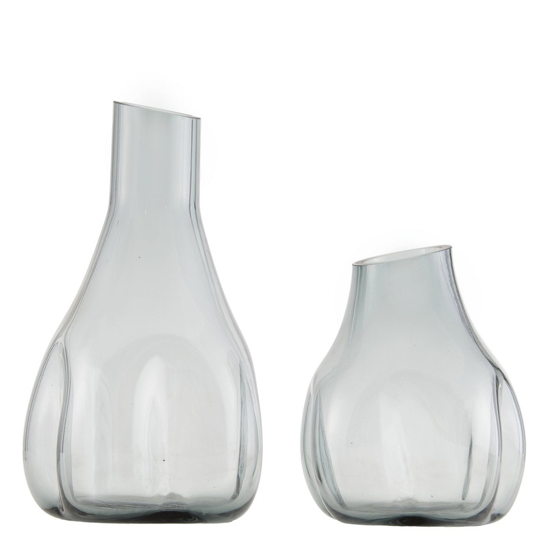 Arteriors 9306 Ramparts Vases, Set of 2 Blue Smoke (Discontinued)