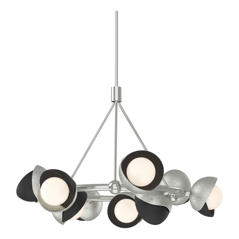 Brooklyn 9-Light Double Shade Ring Pendant Sterling Black