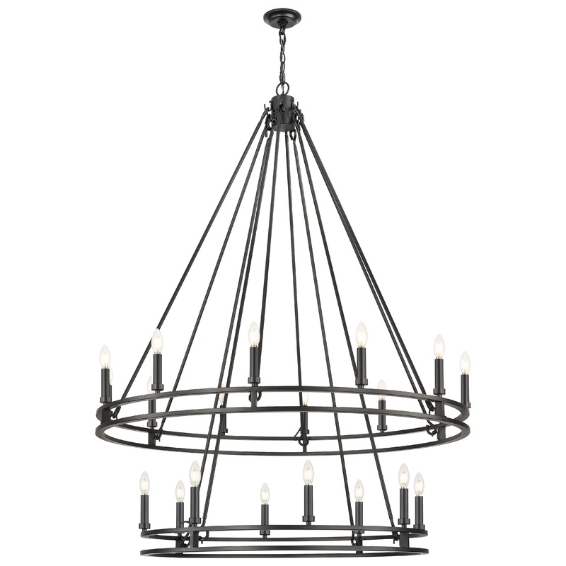Dennison 20-Light Chandelier Matte Black