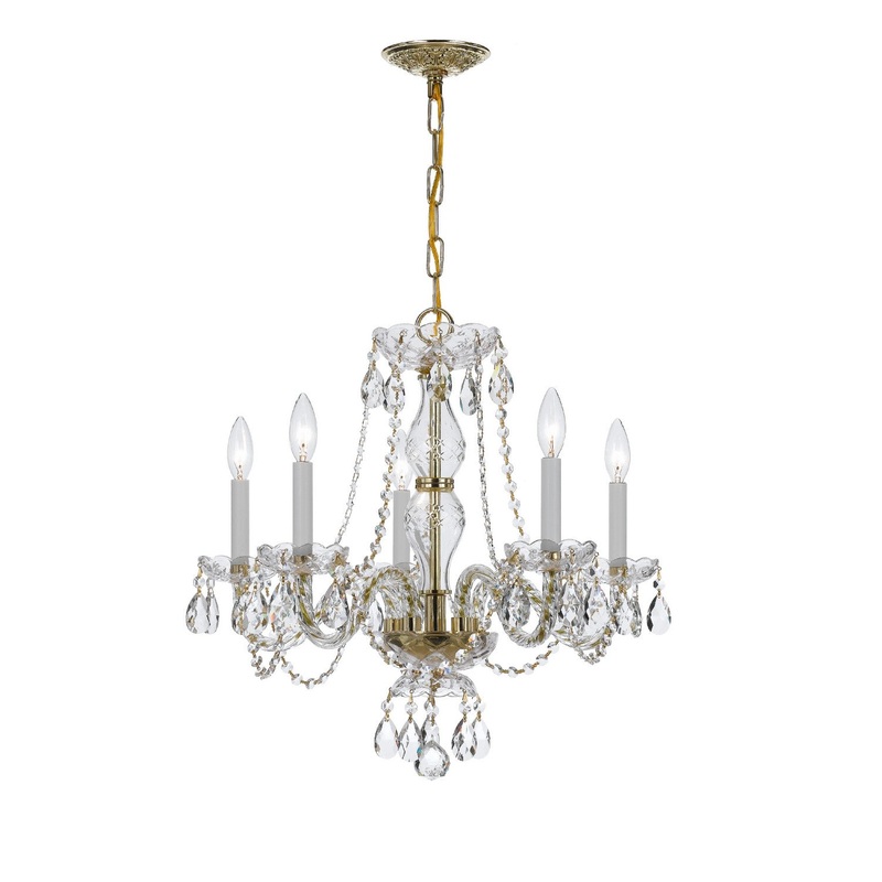 Five Light Chandelier from the Traditional Crystal Collection in Polished Brass Finish by Crystorama