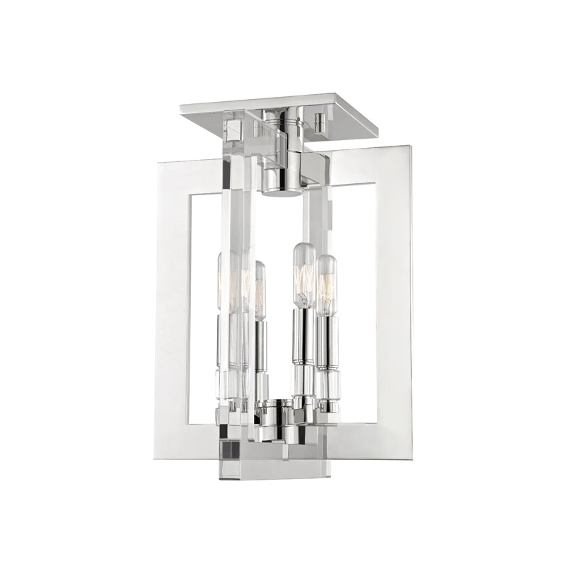 Four Light Flush Mount from the Wellington Collection in Polished Nickel Finish by Hudson Valley