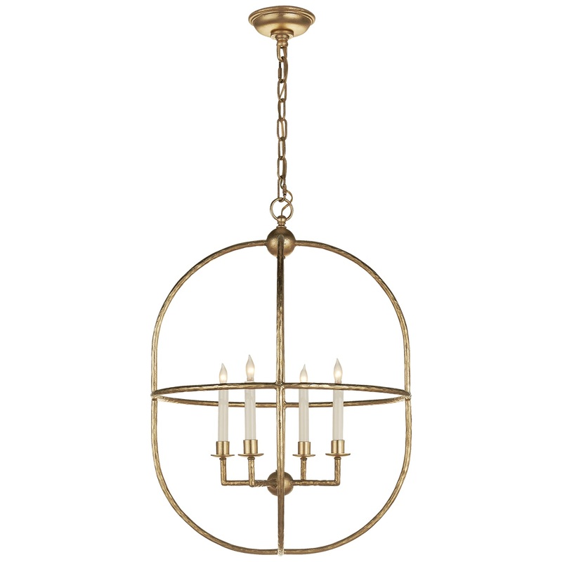Four Light Lantern from the Desmond Cage Collection in Gild Finish by Visual Comfort Signature