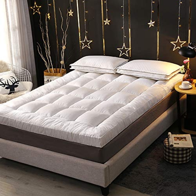 Futon – Materassino pieghevole in tinta unita Tatami, per letto singolo, matrimoniale, tiene al caldo in inverno, morbido tappetino per dormitorio, per studenti, singolo, matrimoniale, bianco, king