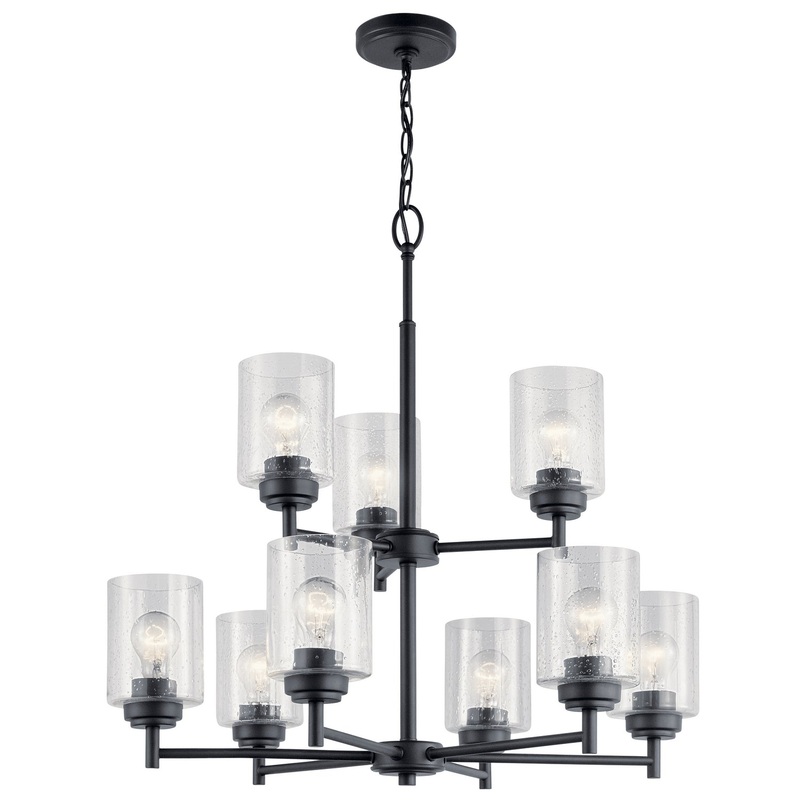 Kichler 44031BK Nine Light Chandelier, Black