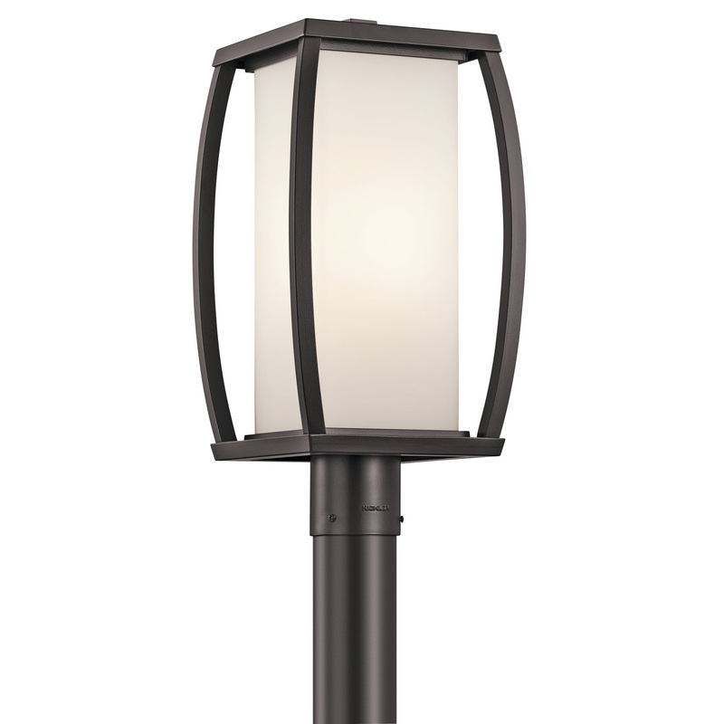 Kichler 49342AZ One Light Outdoor Post Mount, Architectural Bronze