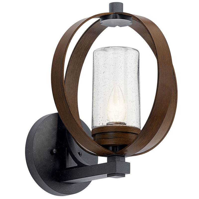 Kichler 59067AUB One Light Outdoor Wall Mount, Auburn Stained
