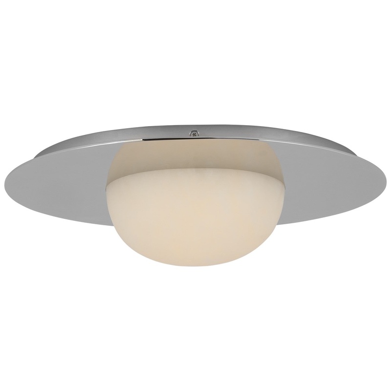 LED Flush Mount from the Fosse Collection in Polished Nickel Finish by Visual Comfort Signature