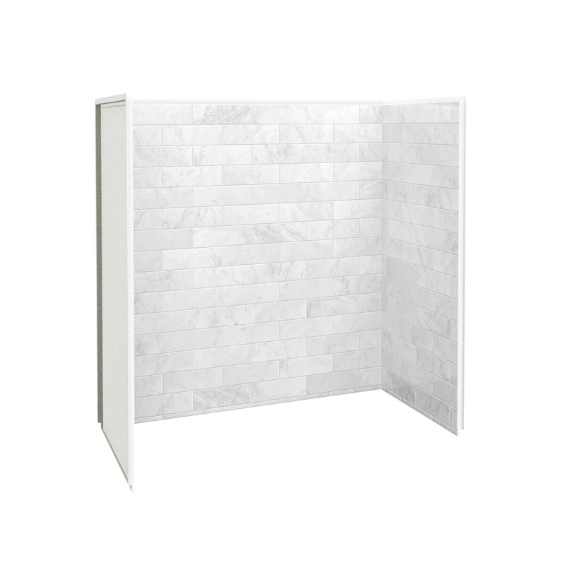 MAAX 103418-307-508 Utile 6032 Composite Direct-to-Stud Three-Piece Tub Wall Kit in Marble Carrara