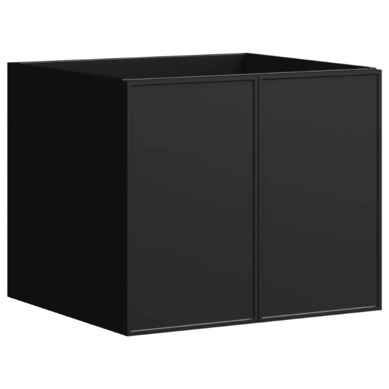 Wall Hung Vanity Natick 24 Inch Center Bowl Black Satin 2 Doors Thin Line Shaker