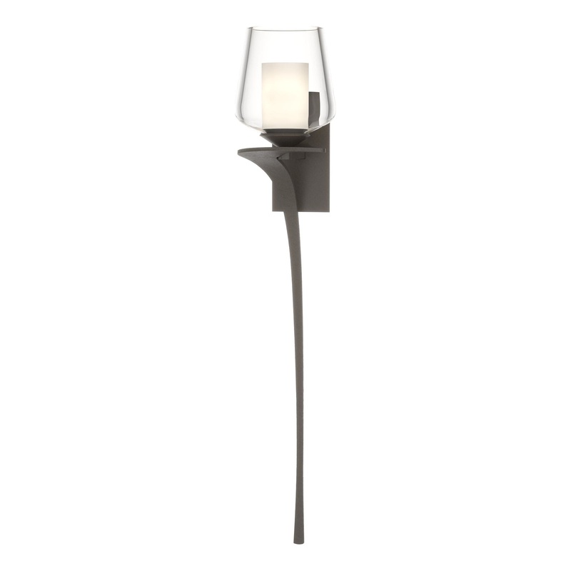 Antasia Double Glass 1-Light Sconce Dark Smoke Left