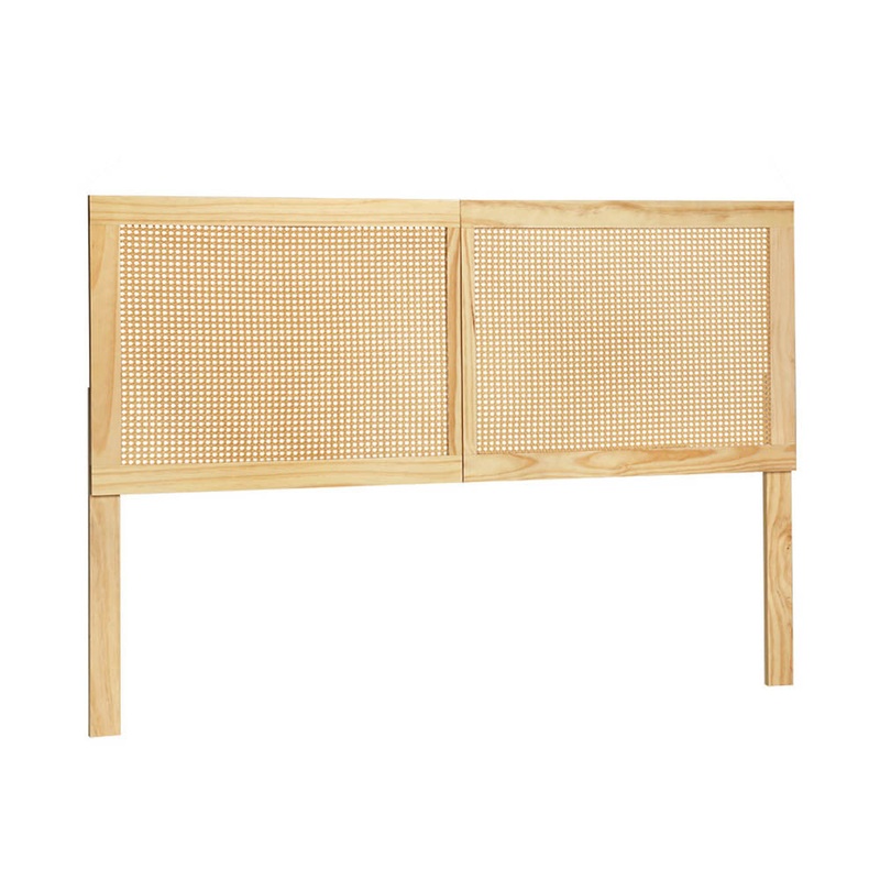 Artiss Bed Head Headboard Queen Rattan – RIBO Pine